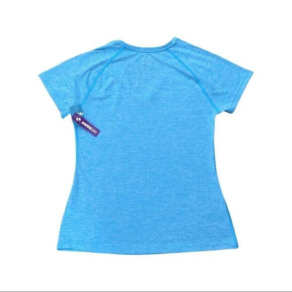 Soffe Dri Womens Performance V-Neck Tee • Scuba Blue Heather • Medium • NWT - Picture 5 of 9